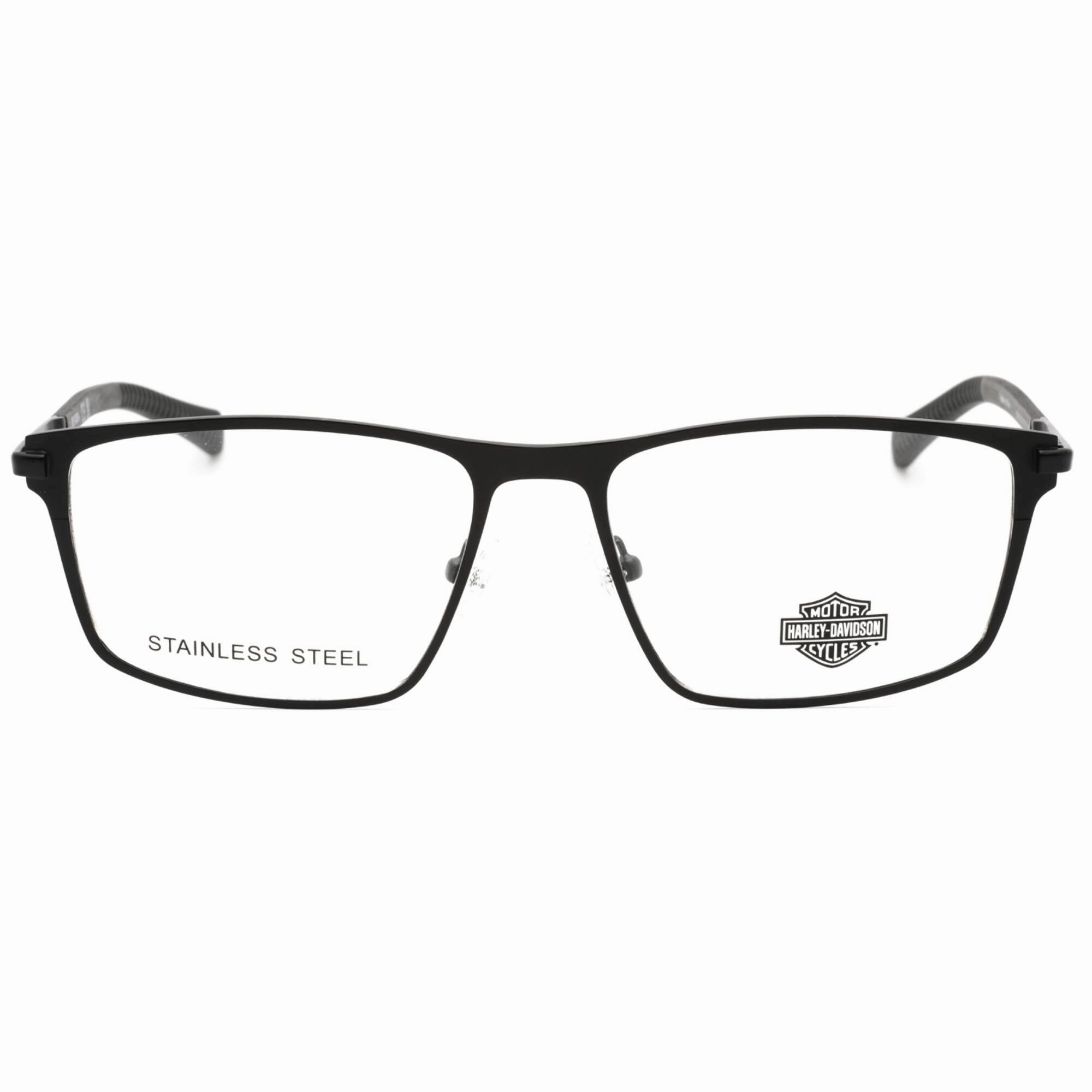 Harley Davidson Men's Eyeglasses - Matte Black Metal Rectangular Frame | HD0978 002
