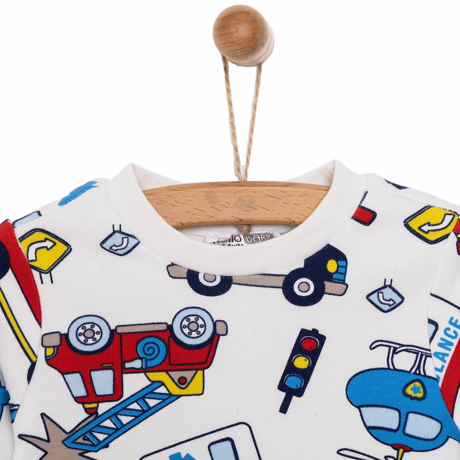 HelloBaby Baby Boy Cars Printed Pyjamas Set - Ecru