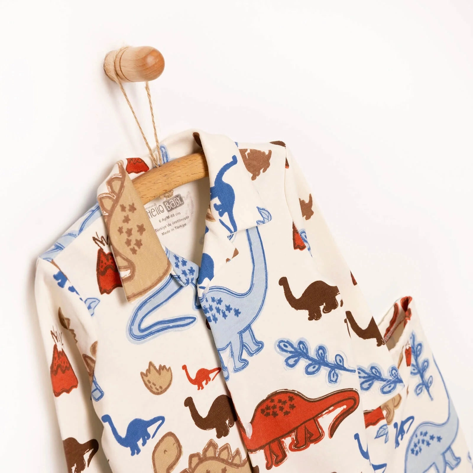 HelloBaby Baby Boy Dinasour Printed Pyjamas Set - Ecru