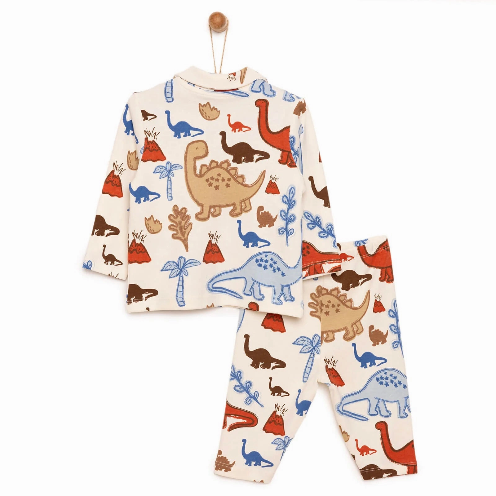 HelloBaby Baby Boy Dinasour Printed Pyjamas Set - Ecru