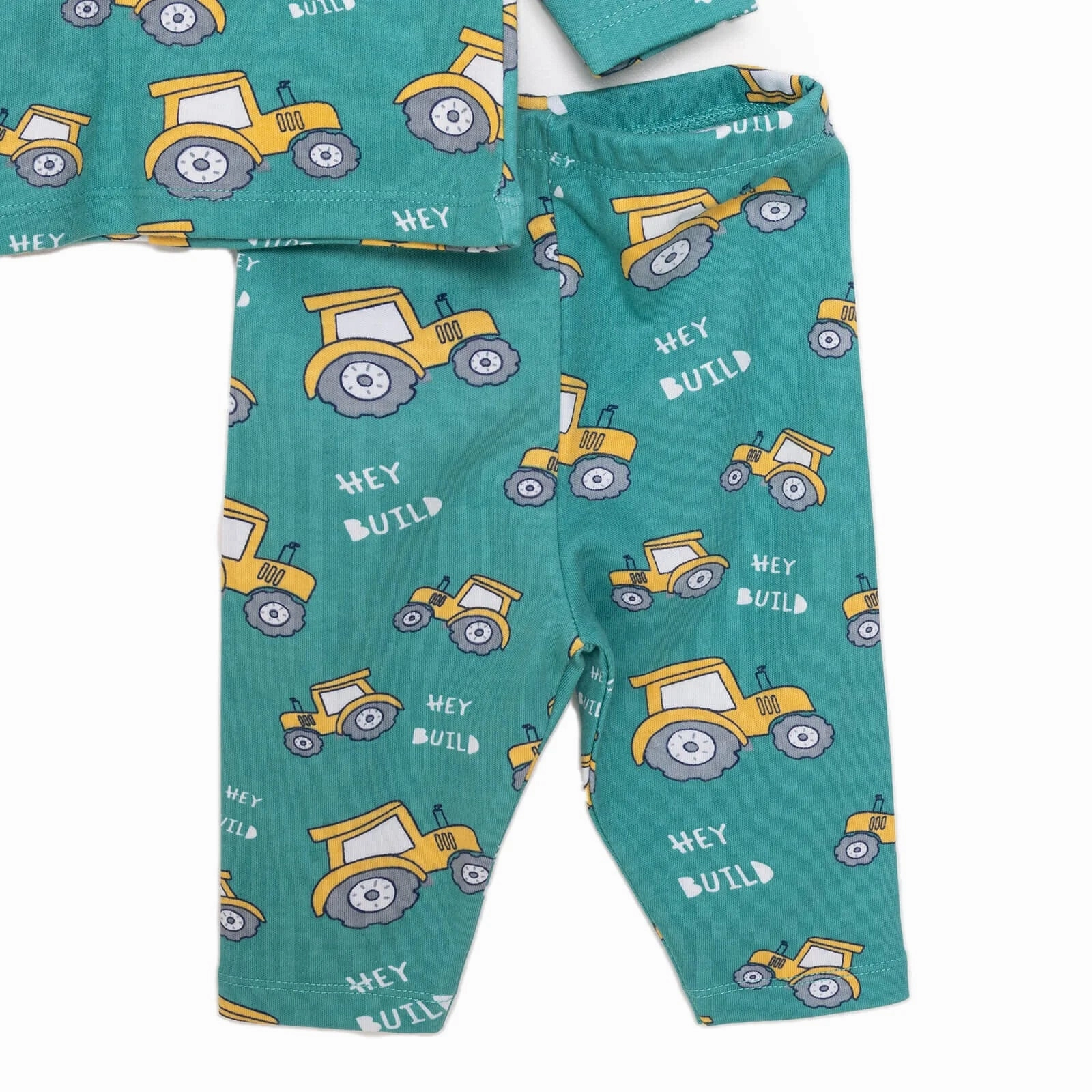 HelloBaby Baby Boy Tractor Patterned Collar Pyjamas 2 pcs - Green