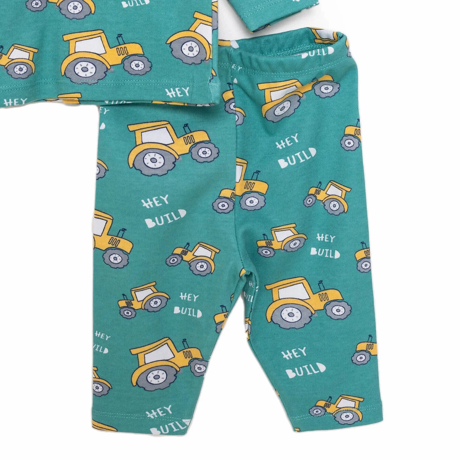 HelloBaby Baby Boy Tractor Patterned Collar Pyjamas 2 pcs - Green