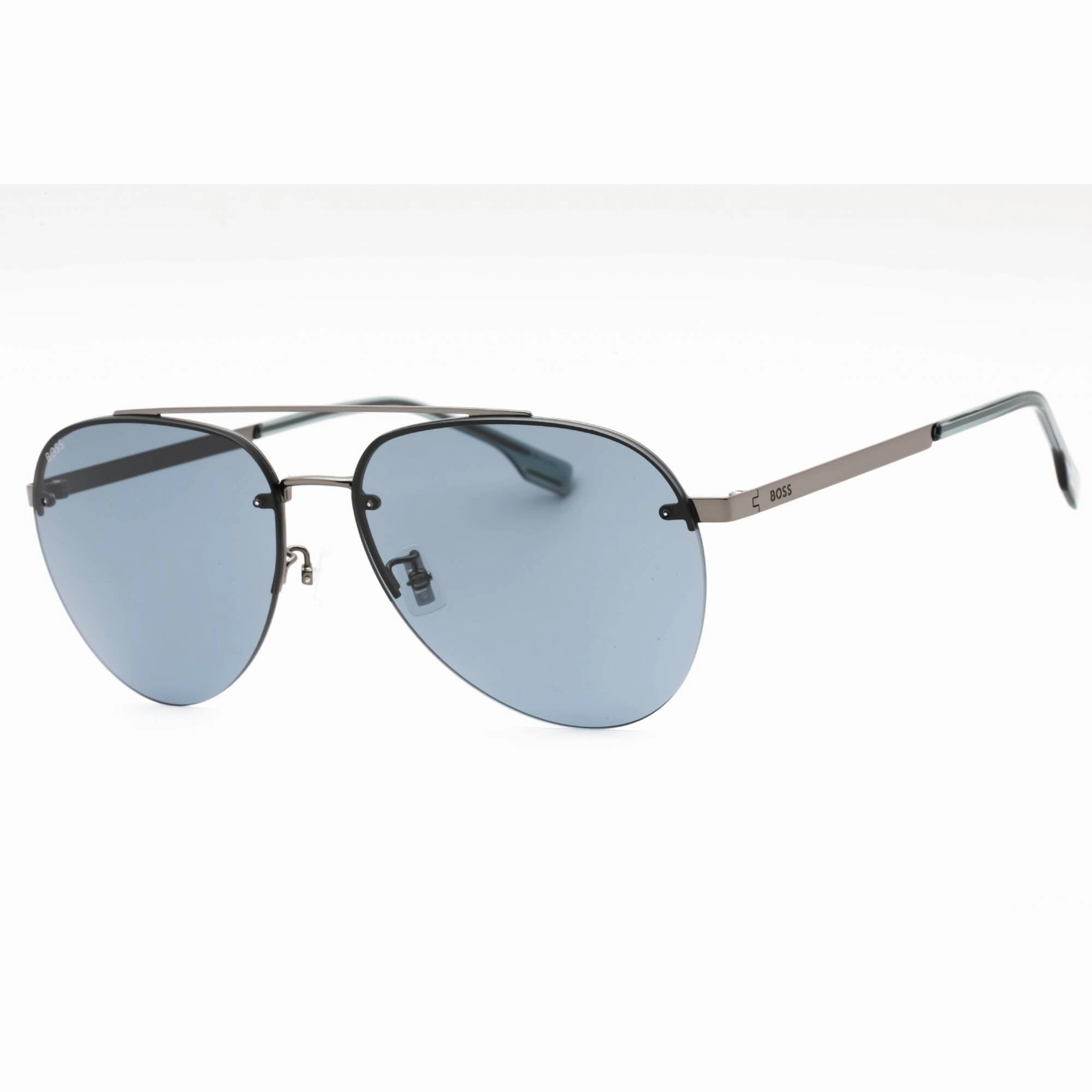 Hugo Boss Men's Sunglasses - Ruthenium Aviator Half Rim Frame | BOSS 1537/F/SK 06LB IR
