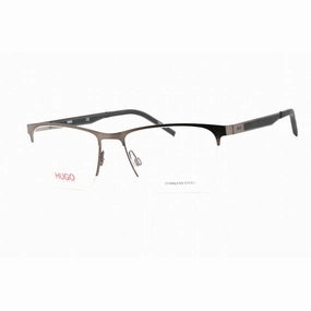 Hugo Men's Eyeglasses - Matte Dark Ruthenium Metal Rectangular Frame | HG 1142 0R80 00