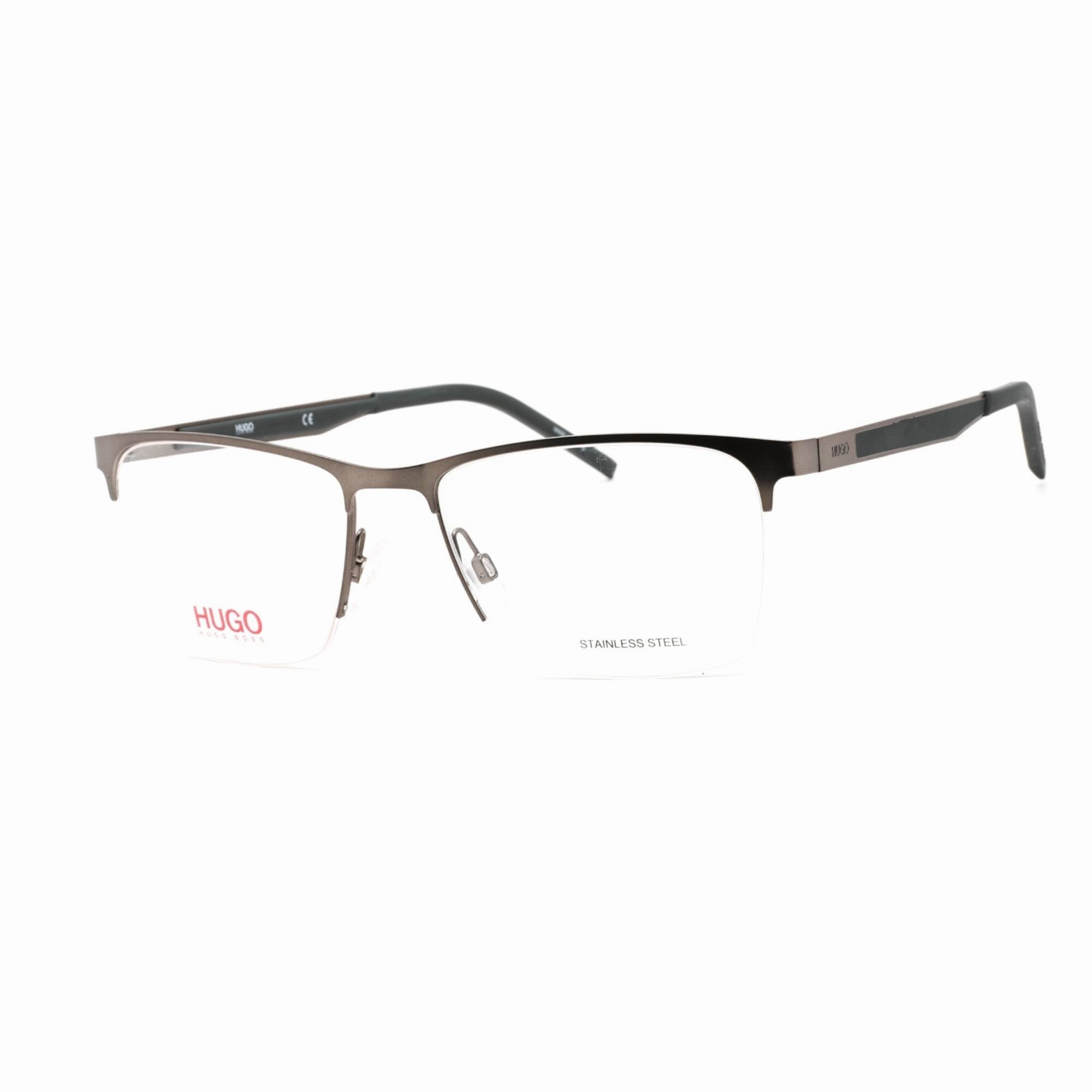 Hugo Men's Eyeglasses - Matte Dark Ruthenium Metal Rectangular Frame | HG 1142 0R80 00