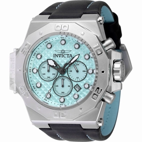Invicta Men's Watch - Akula Quartz Chrono Turquoise Dial Black Leather Strap | 47529