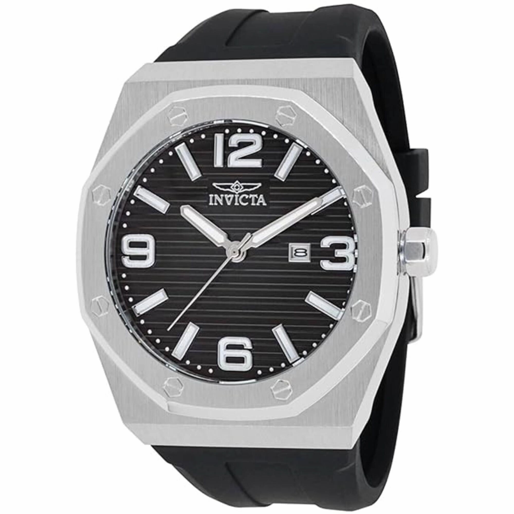 Invicta Men's Watch - Huracan Quartz Black Dial Silicone Rubber Strap Date | 45772