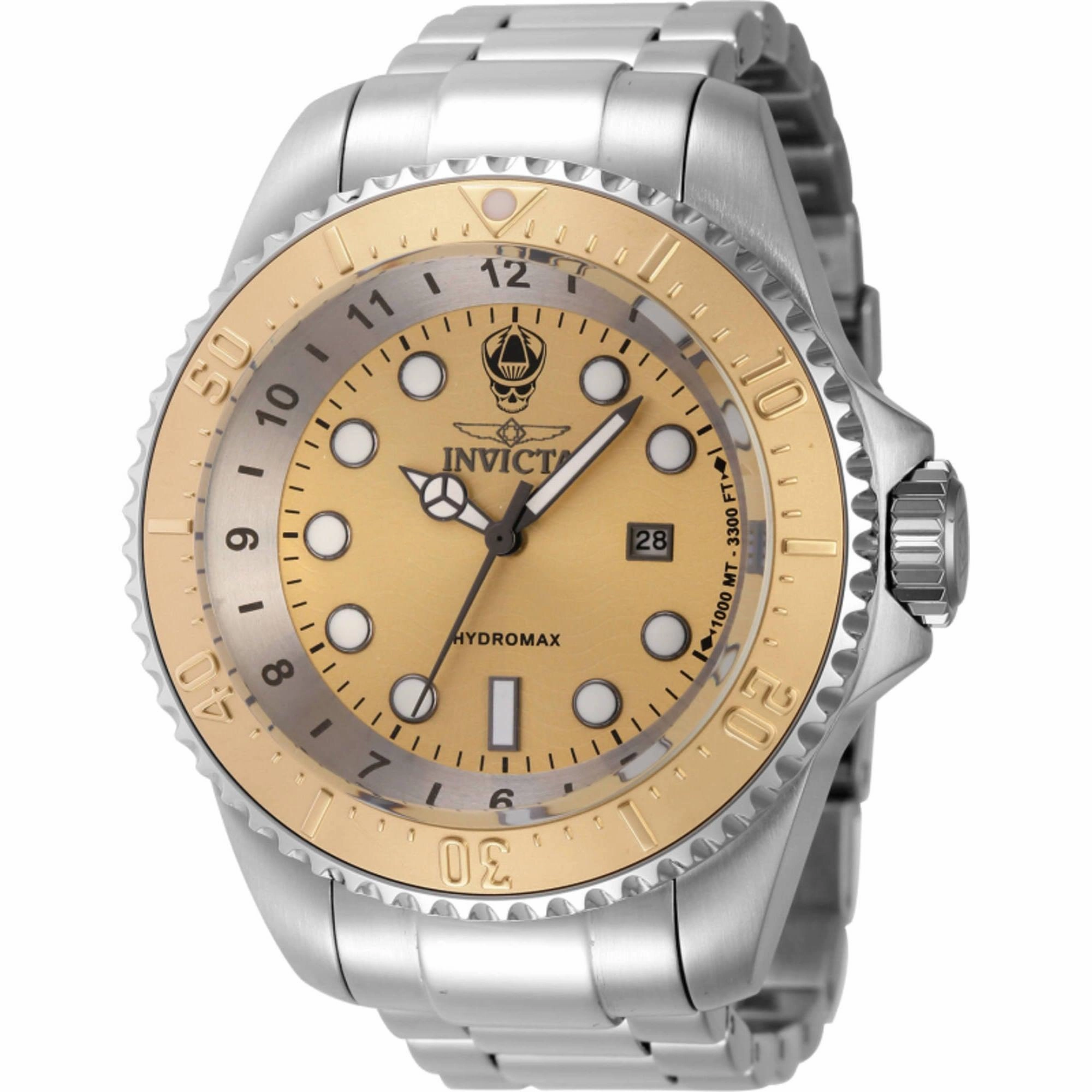 Invicta Men's Watch - Hydromax Gold Tone Dial Silver Stainless Steel Bracelet | 44746