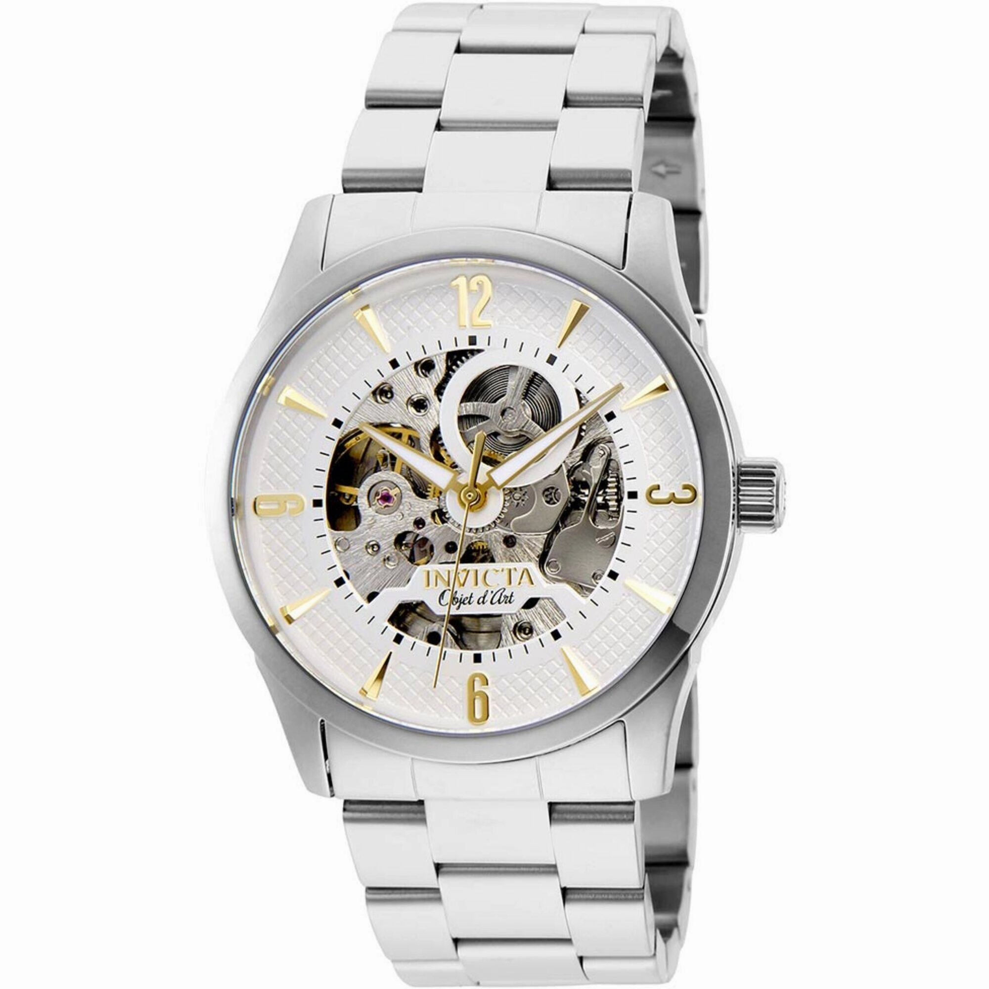 Invicta Men's Watch - Objet D Art Automatic White Skeleton Dial Bracelet | 27581