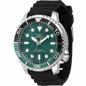 Invicta Men's Watch - Pro Diver Rotating Bezel Green Dial Silicone Strap | 47223