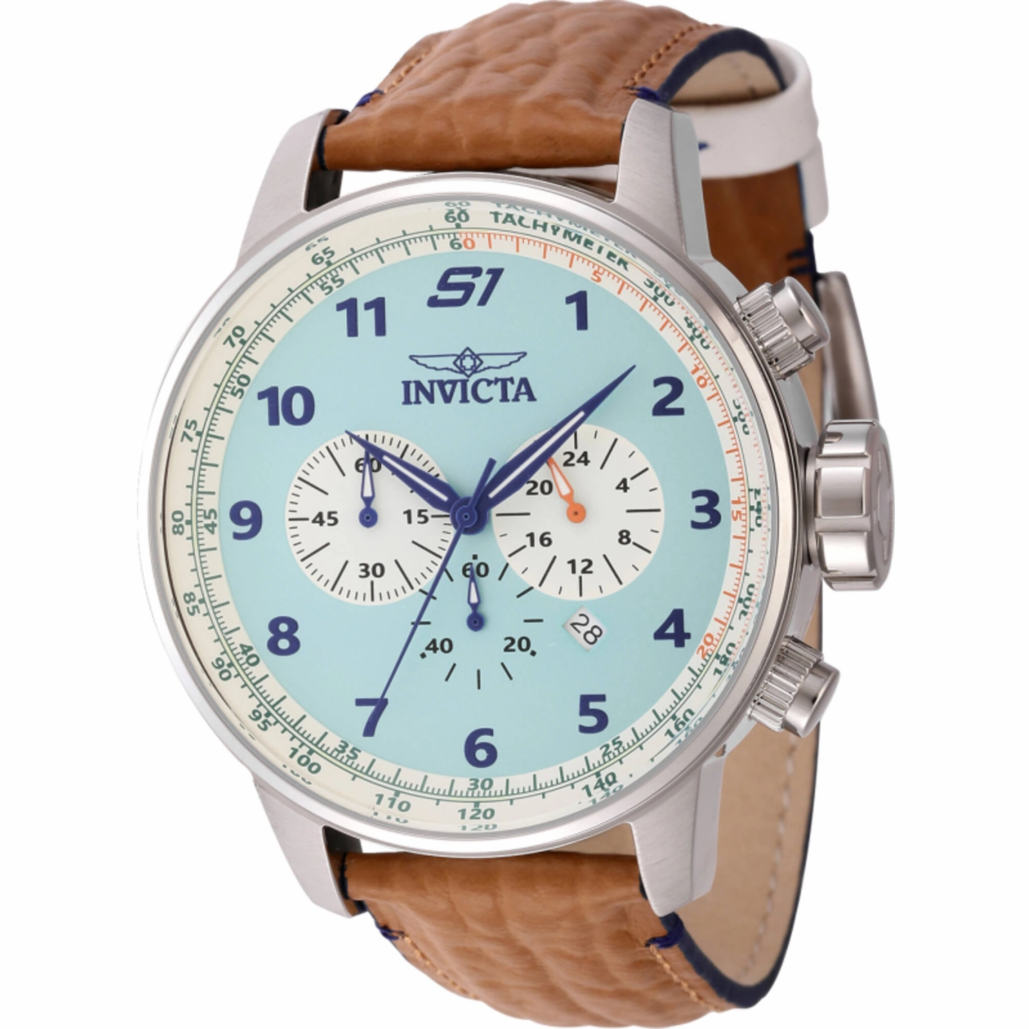 Invicta Men's Watch - S1 Rally Chronograph Turquoise and White Dial Strap | 44955