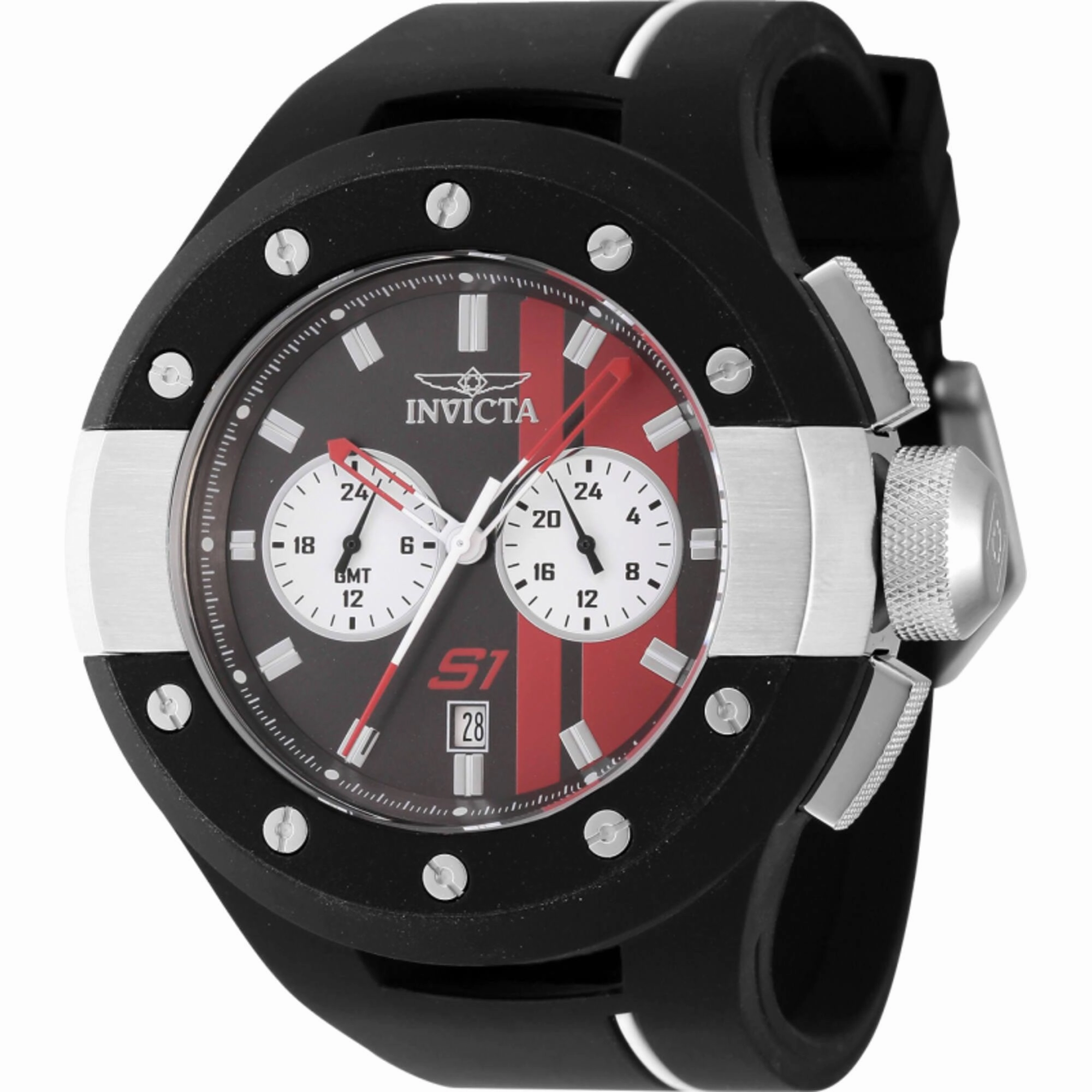 Invicta Men's Watch - S1 Rally Quartz White and Black Silicone Strap GMT | 44357
