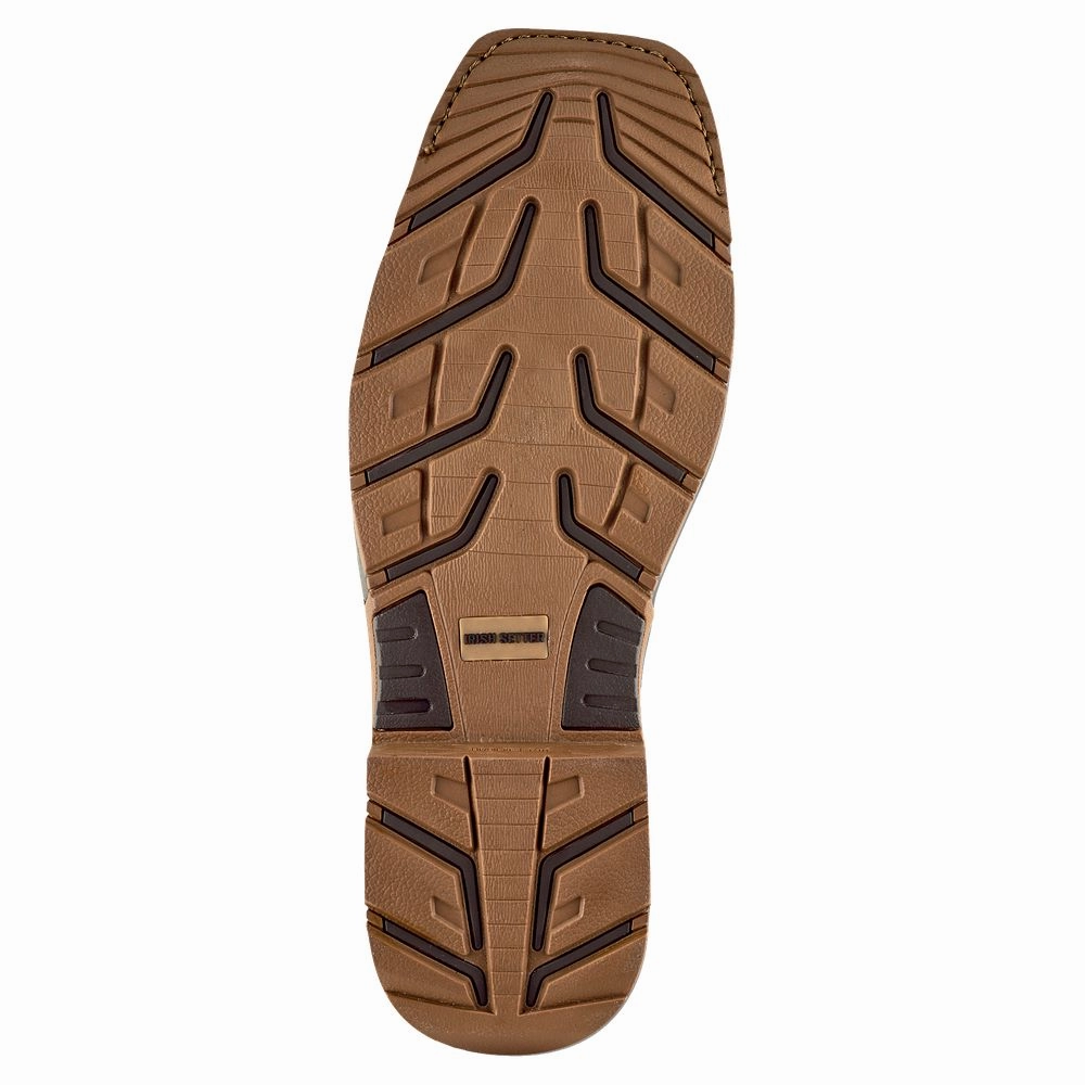 Irish Setter 83912 Marshall Waterproof Western Square Steel Toe Work Boots for Men - Brown - 11.5M