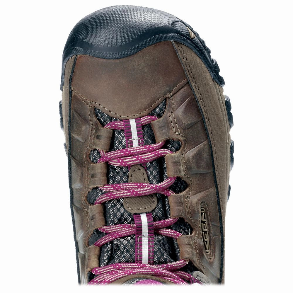 Keen 1018178 Women's Targhee 3 Rugged Mid Height Waterproof Hiking Boots, Size: 6.5M, Weiss/Boysenberry
