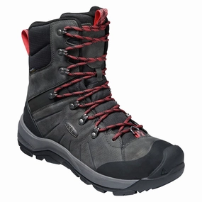 KEEN 1023621 Revel IV High Polar Insulated Waterproof Hiking Boots for Men - Magnet/Red Carpet - 11M