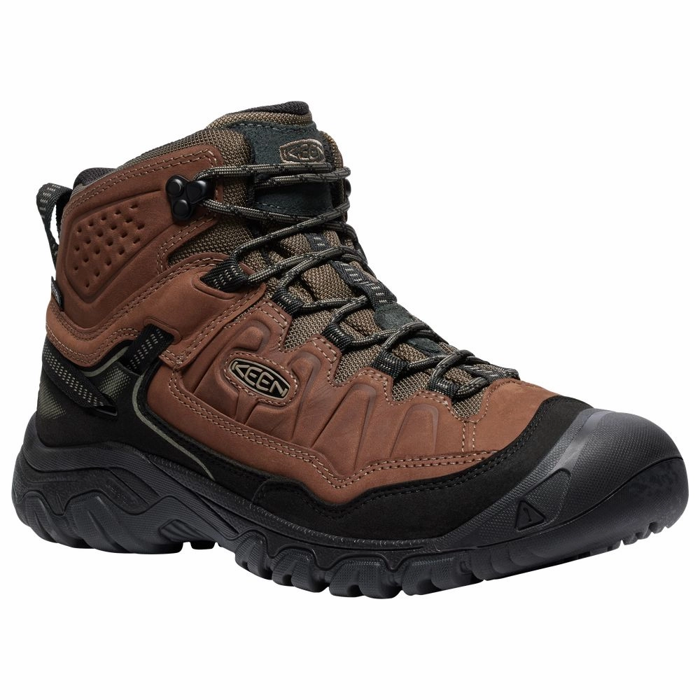 KEEN 1029002 Targhee IV Mid Waterproof Hiking Boots for Men - Bison/Black - 11W
