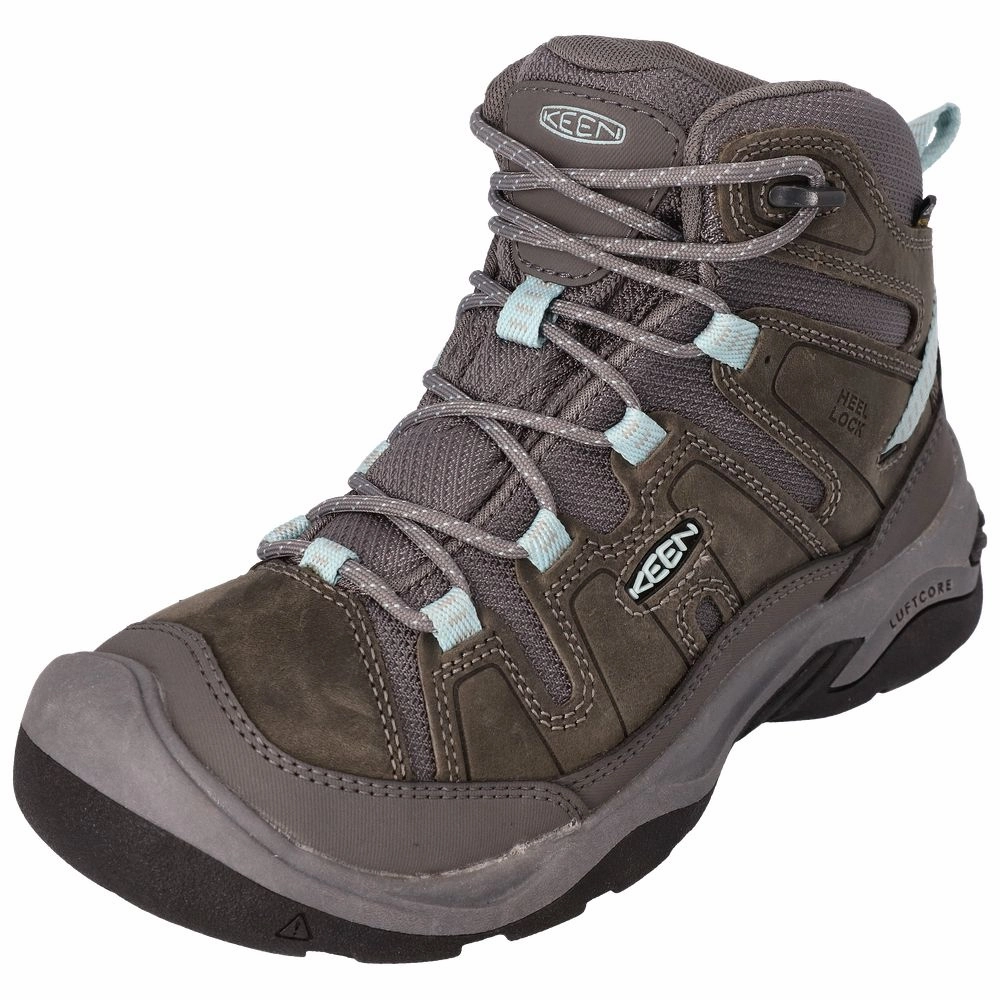 KEEN Circadia Mid WP Waterproof Hiking Boots for Ladies - Steel Grey/Cloud Blue - 6M