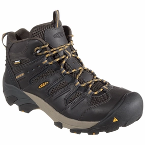 KEEN Utility 1018079 Lansing Mid Waterproof Steel Toe Work Boots for Men - Raven/Tawny Olive - 11M