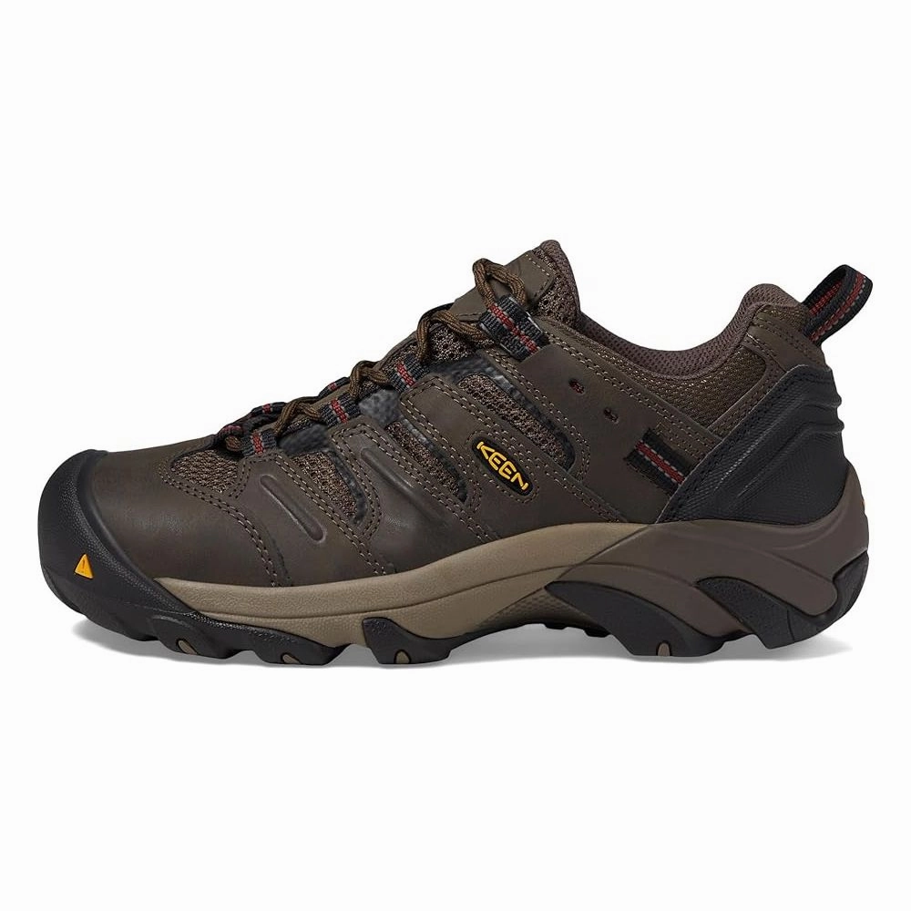 KEEN Utility 1023205 Lansing Steel Toe Work Shoes for Men - Cascade Brown/Fired Brick - 11M