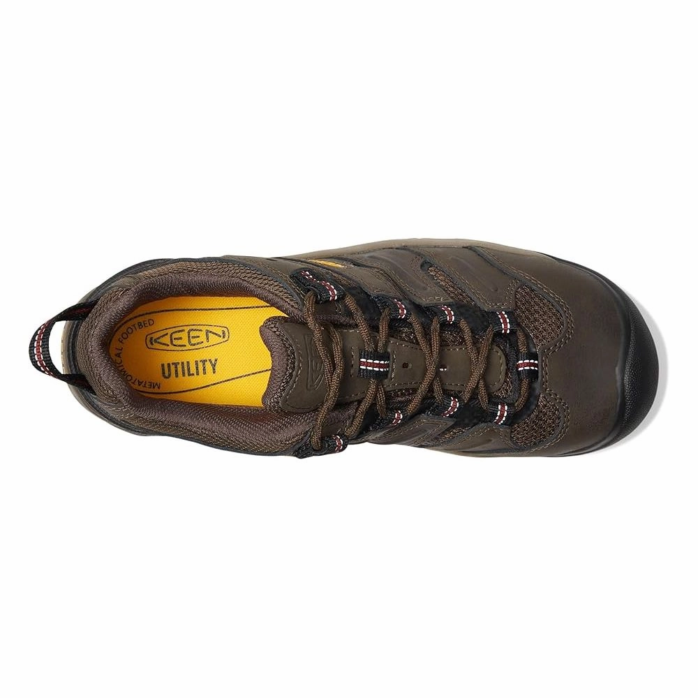 KEEN Utility 1023205 Lansing Steel Toe Work Shoes for Men - Cascade Brown/Fired Brick - 11M