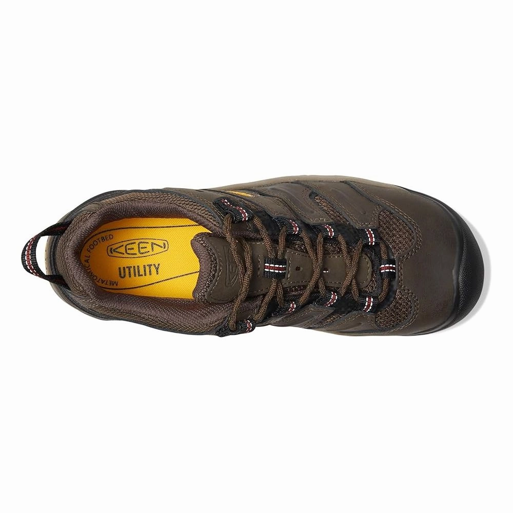 KEEN Utility 1023205 Lansing Steel Toe Work Shoes for Men - Cascade Brown/Fired Brick - 11M