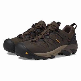 KEEN Utility 1023205 Lansing Steel Toe Work Shoes for Men - Cascade Brown/Fired Brick - 11M