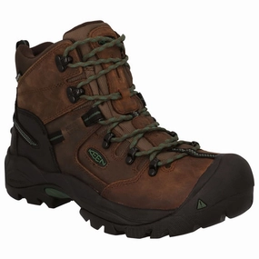 KEEN Utility 1026892 Pittsburgh Energy Waterproof Carbon Toe Work Boots for Men - Cascade Brown/Green - 13W