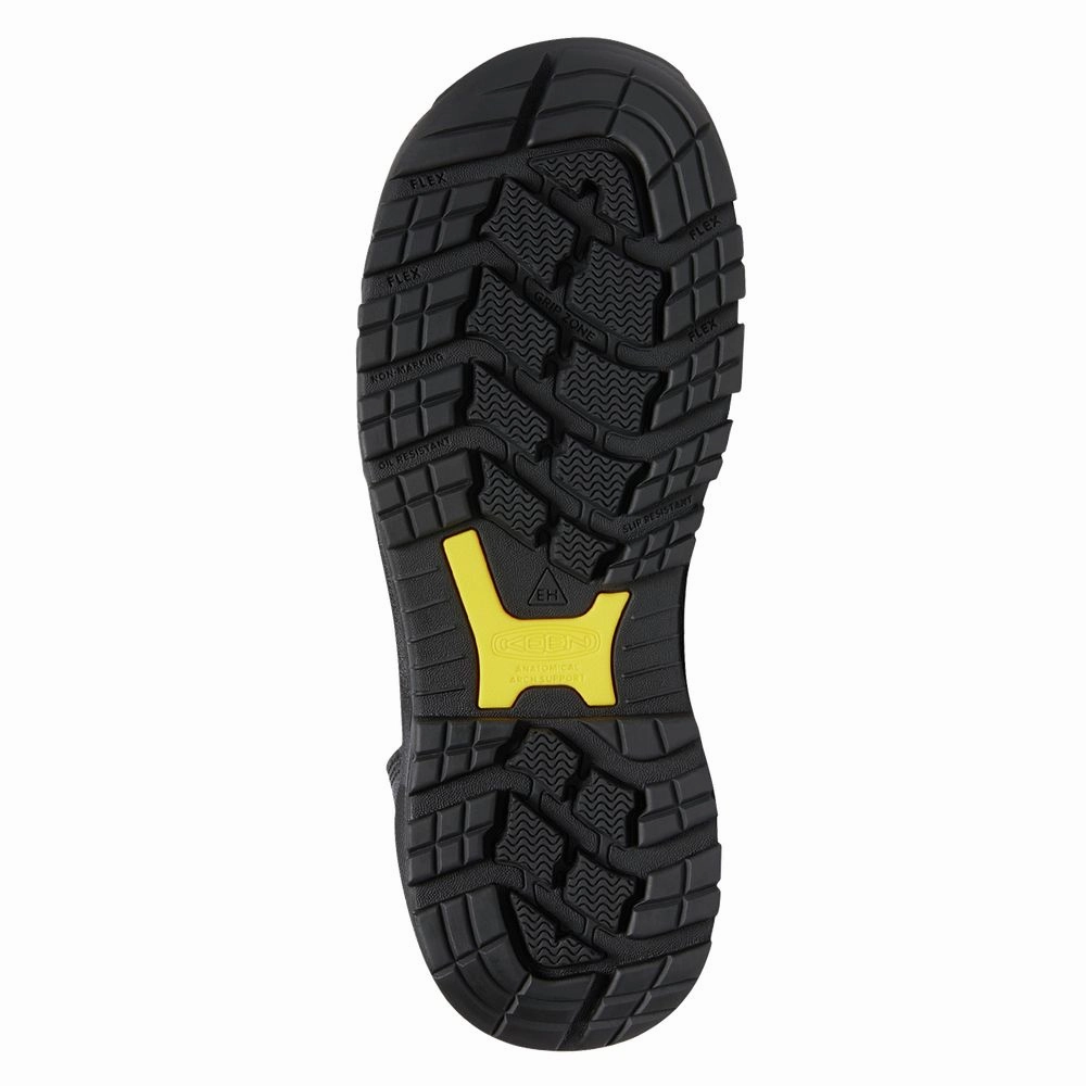 KEEN Utility Independence Waterproof Carbon Toe Work Boots for Men - Dark Earth/Black - 10.5W