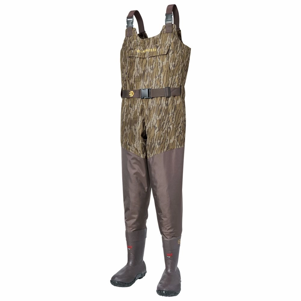 LaCrosse Wetlands Insulated Boot-Foot Chest Waders for Men - Mossy Oak Bottomland - 9 Regular
