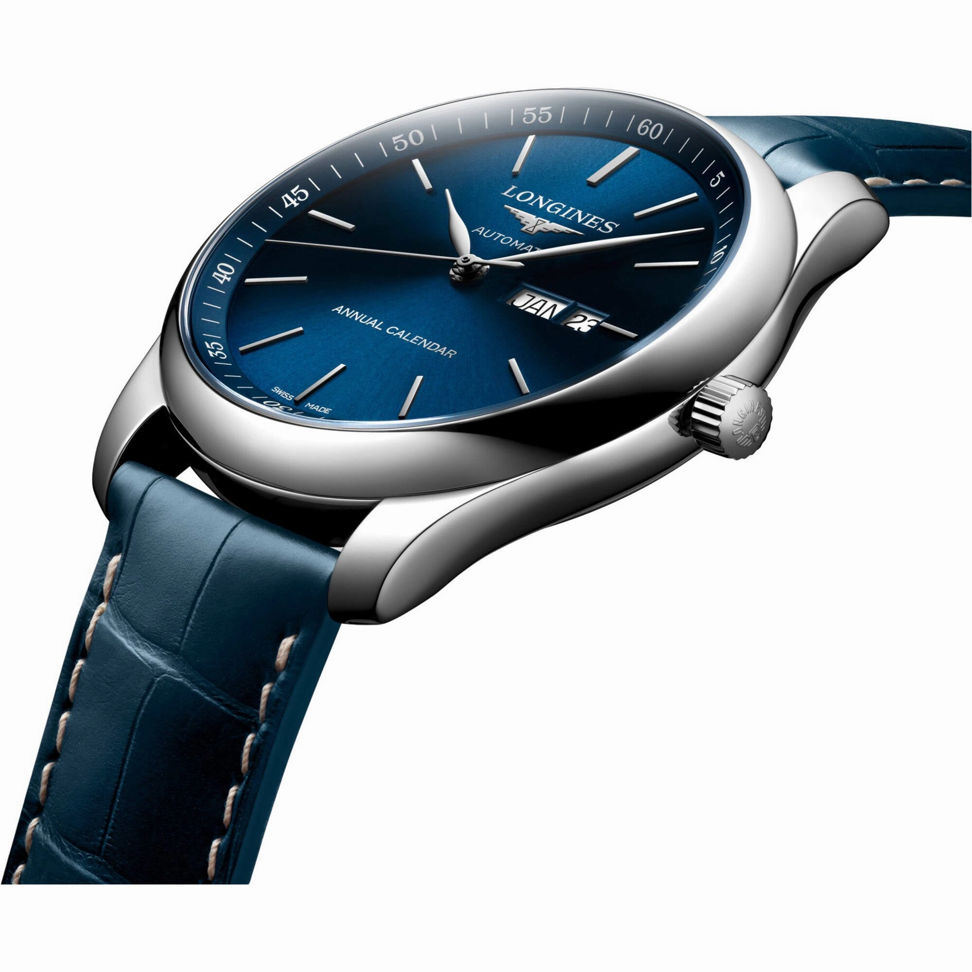 Longines Men's Watch - Master Automatic Blue Dial Leather Strap Date | L29204920