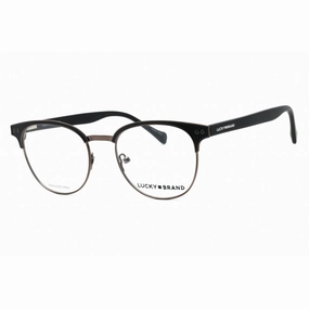 Lucky Brand Men's Eyeglasses - Black Metal Round Full Rim Frame Clear Lens | D306 BLA