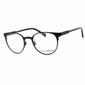 Lucky Brand Men's Eyeglasses - Black Metal Round Full Rim Frame Clear Lens | D314 0BLA