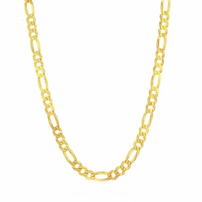 Men's Chain - Gold Sterling Silver 5mm Flat Figaro, 18 Inch | Q-5756-18