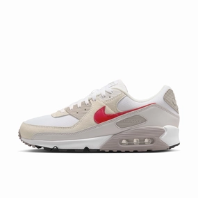 Men's Nike Air Max 90 - WHITE/UNIVERSITY RED-COLLEGE GREY