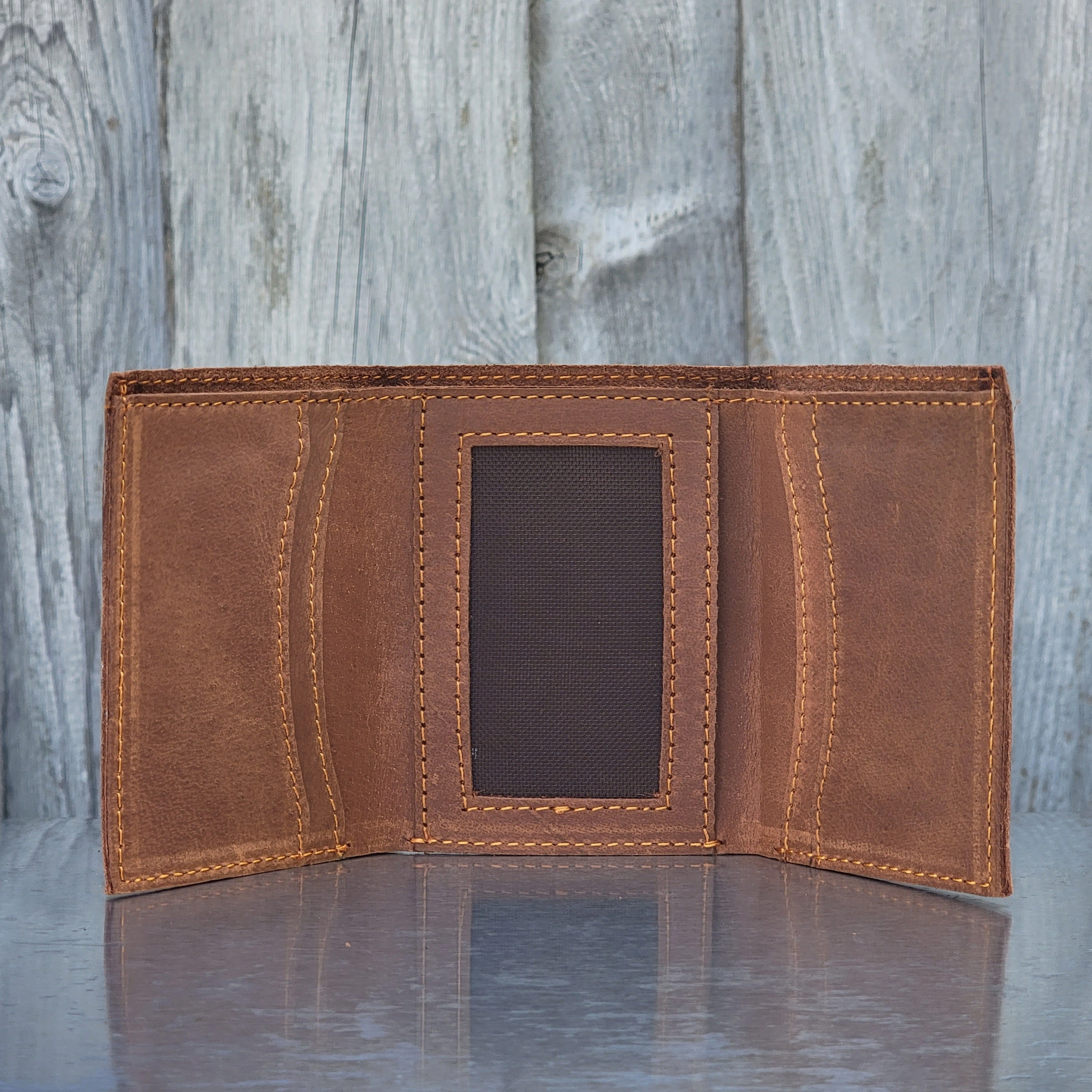 Meraki - Black Full Grain Leather Trifold Wallet