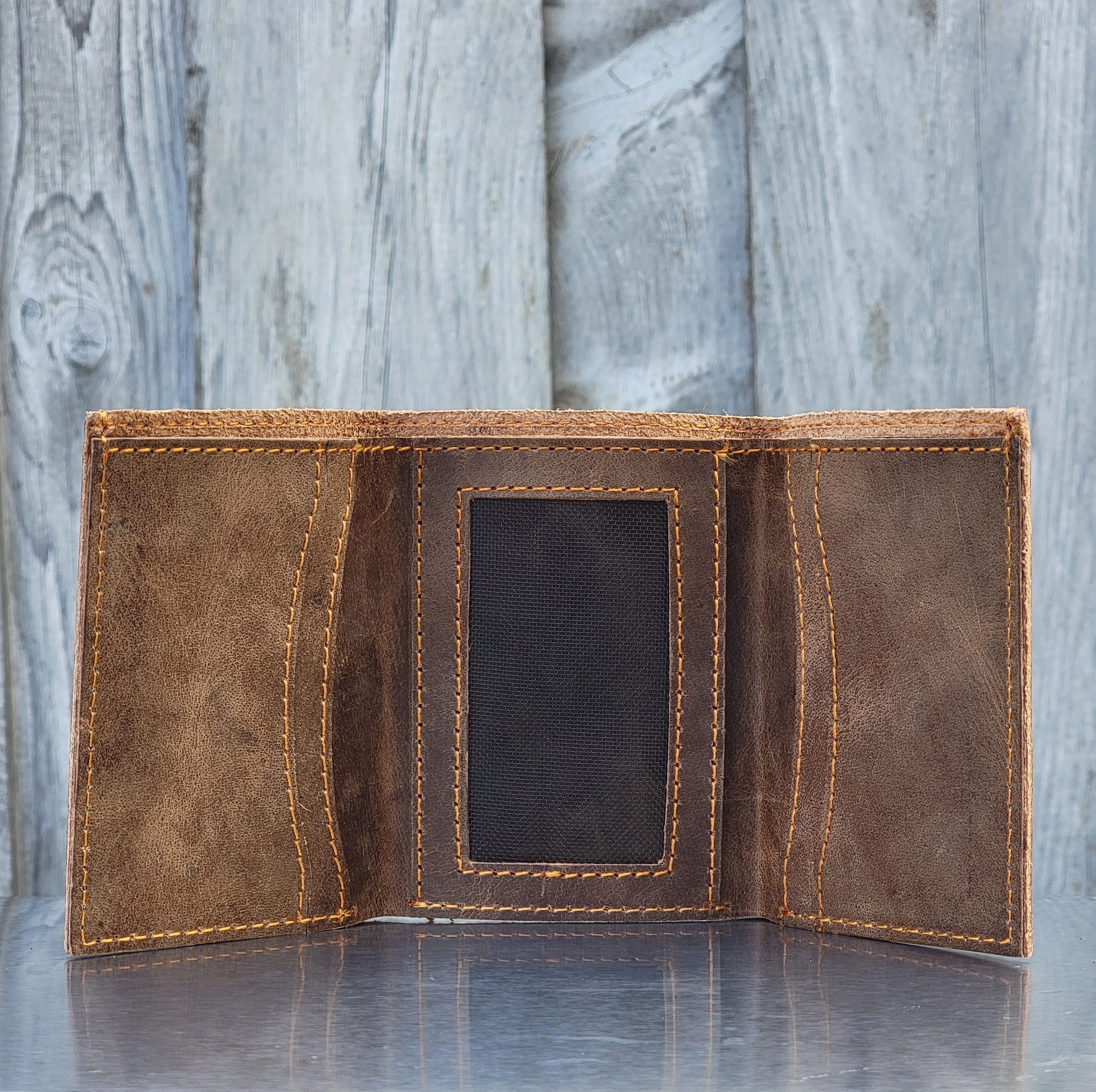 Meraki - Cognac Full Grain Leather Trifold Wallet