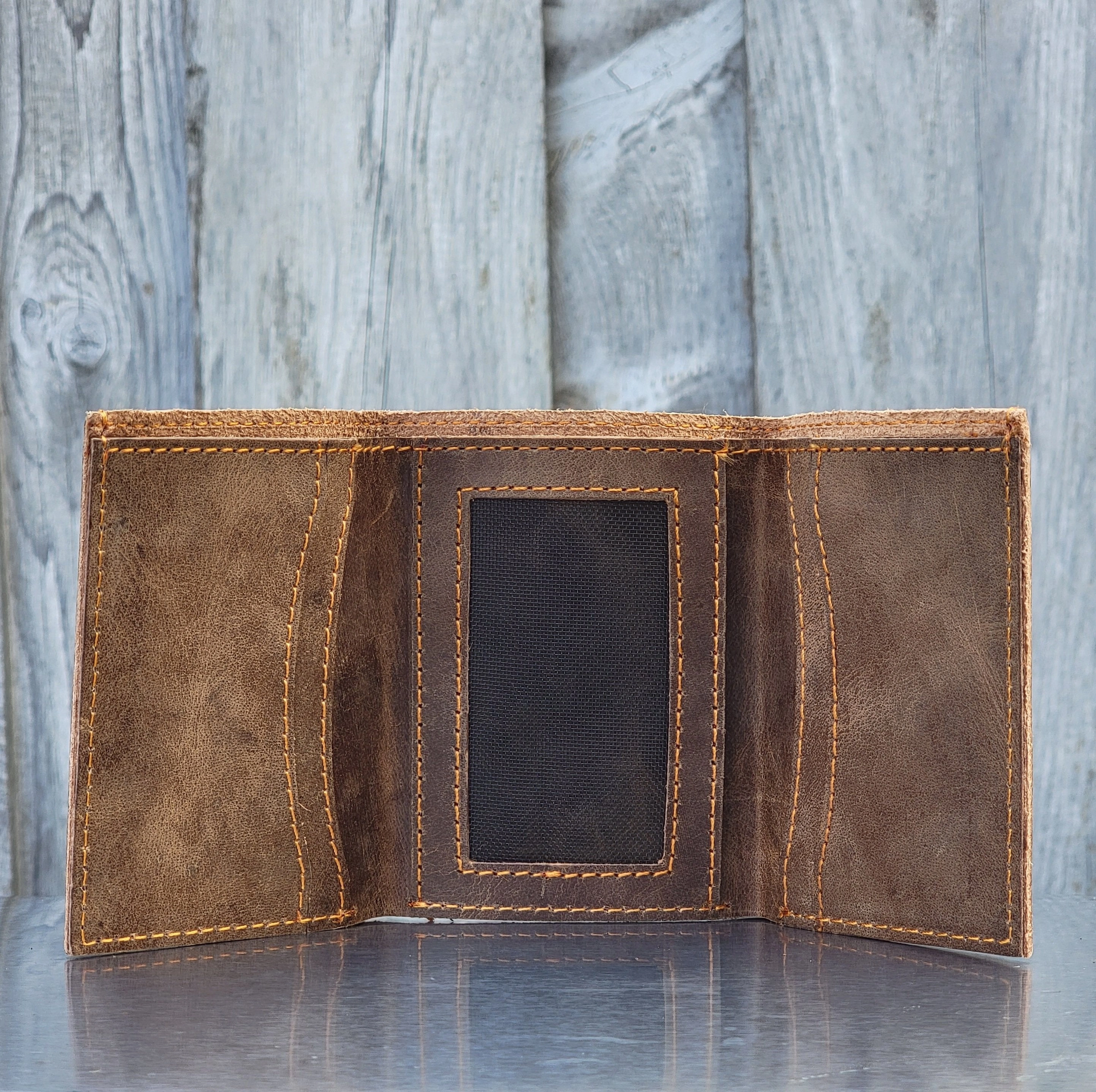 Meraki - Cognac Full Grain Leather Trifold Wallet