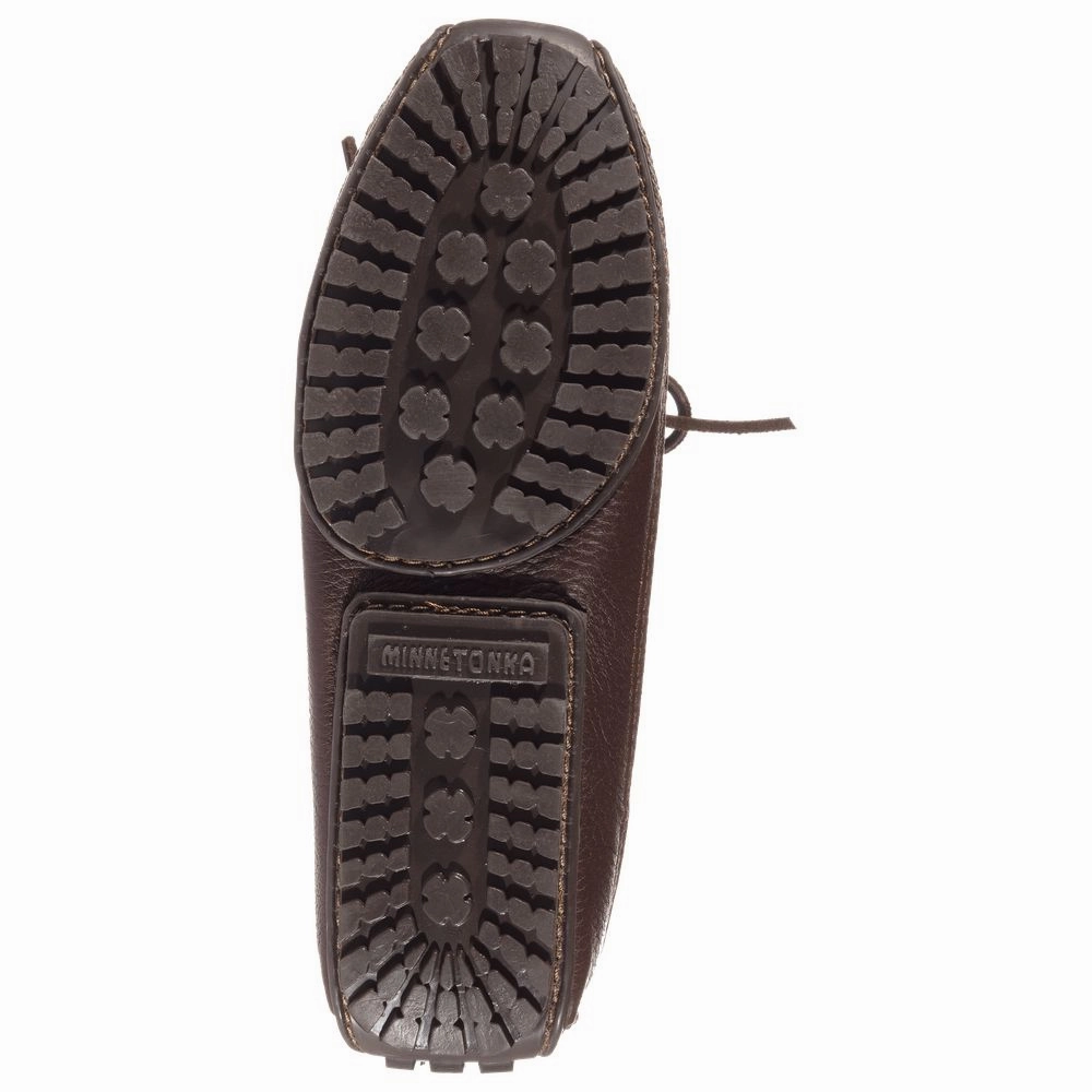 Minnetonka Moccasin Moosehide Weekender Moccasins for Men - Chocolate - 12M