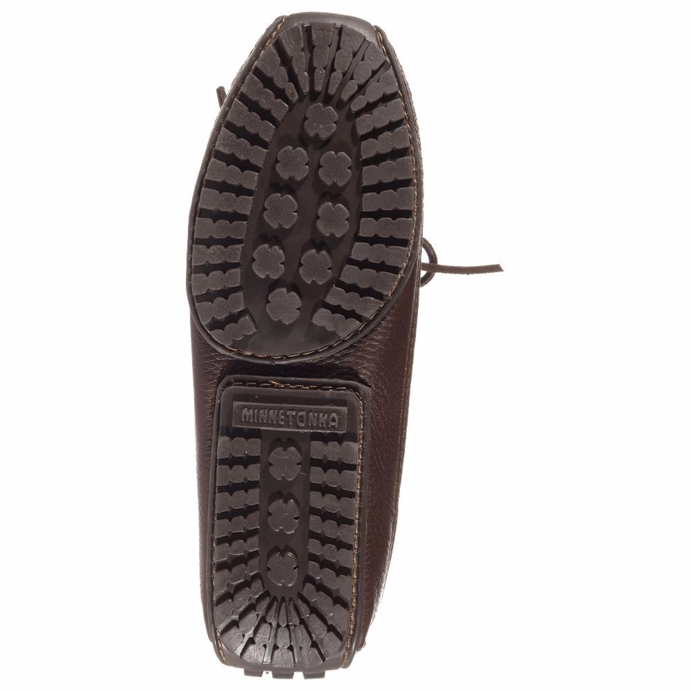 Minnetonka Moccasin Moosehide Weekender Moccasins for Men - Chocolate - 12M