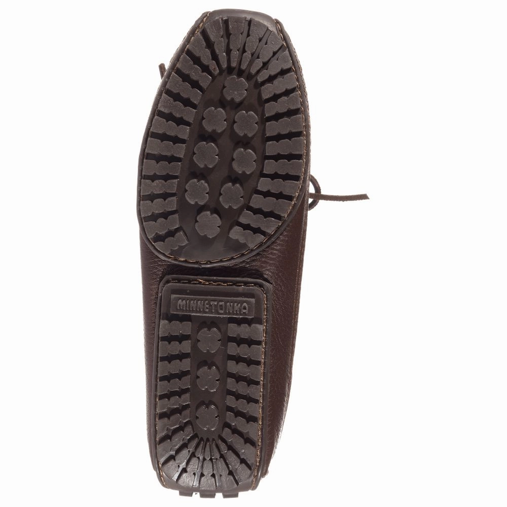 Minnetonka Moccasin Moosehide Weekender Moccasins for Men - Chocolate - 12M