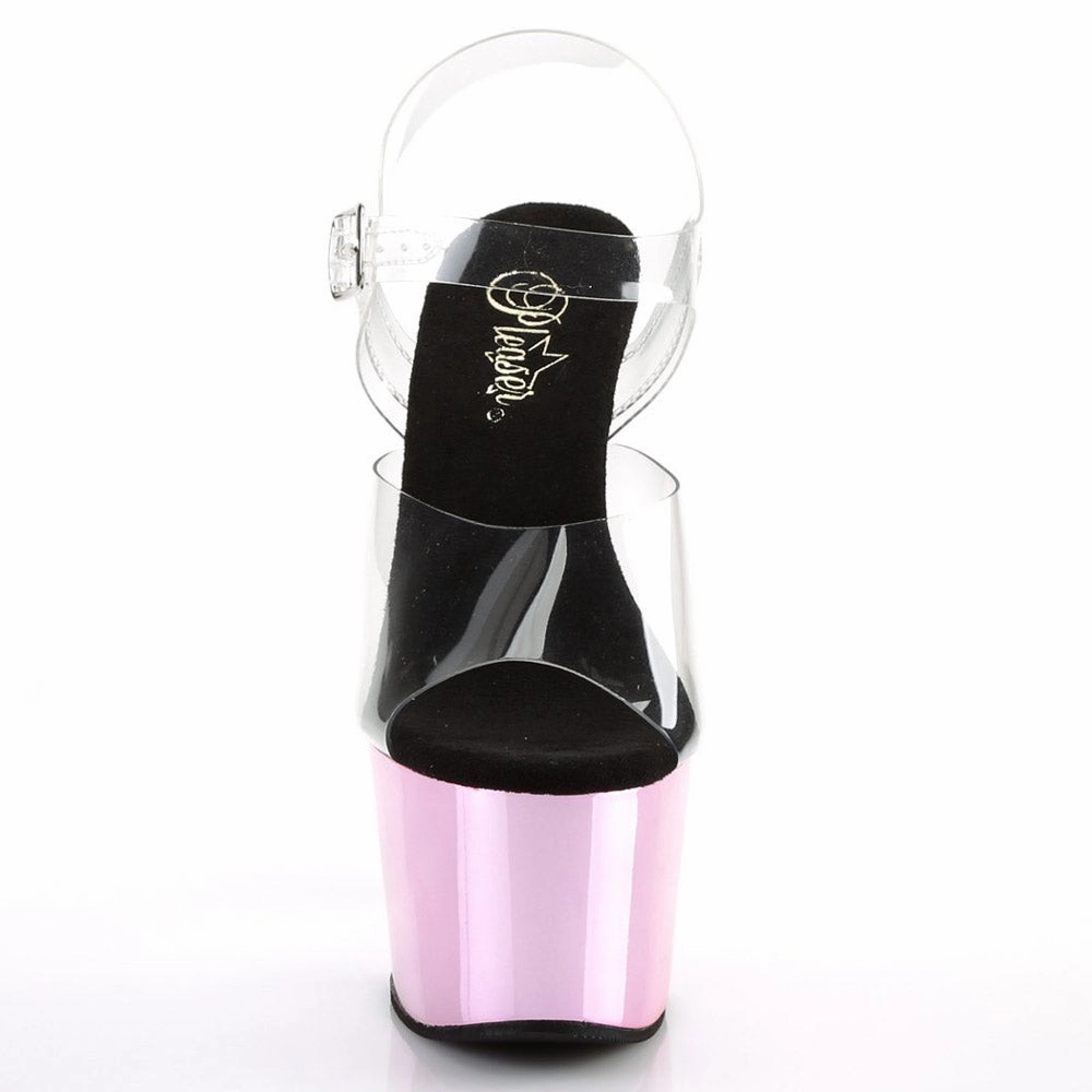 Pleaser Adore - 708 Lisa - Clear/Baby Pink Chrome
