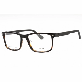 Police Men's Eyeglasses - Dark Tortoise Plastic Rectangular Full Rim | VPLF74 0714
