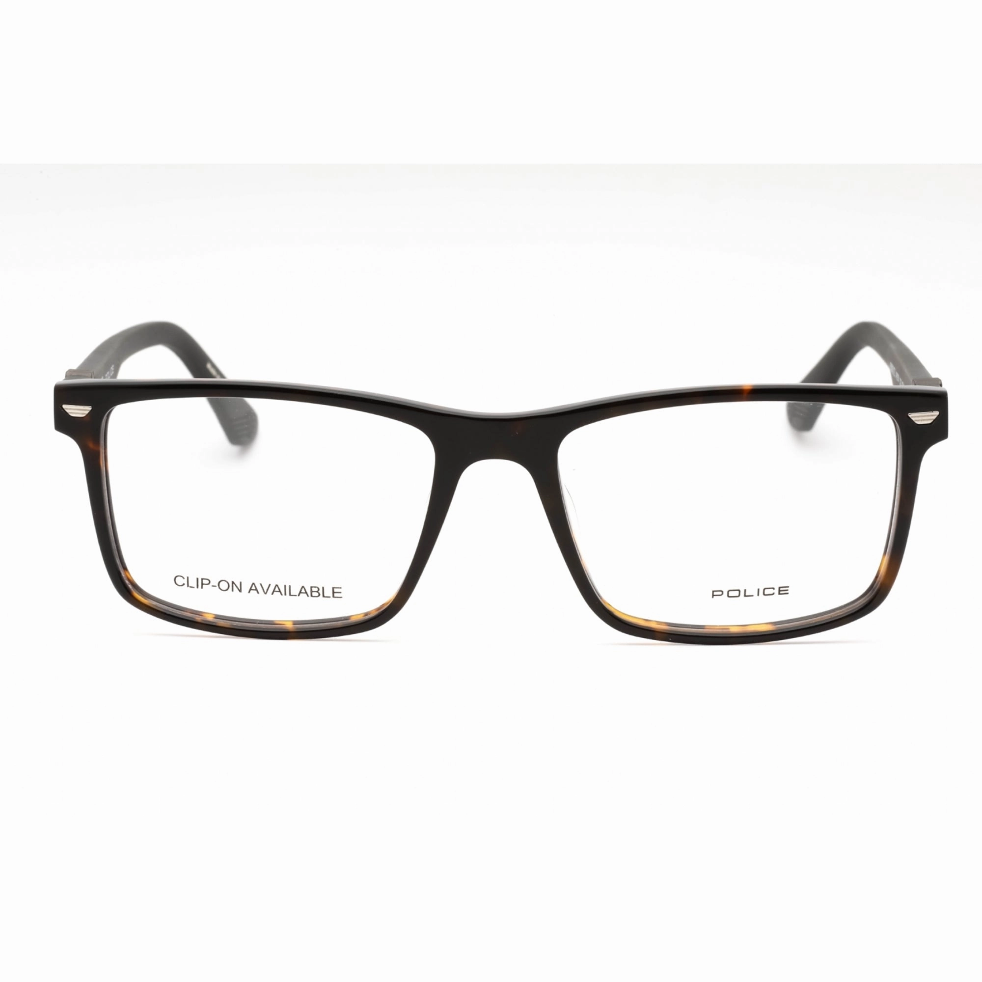 Police Men's Eyeglasses - Dark Tortoise Plastic Rectangular Full Rim | VPLF74 0714