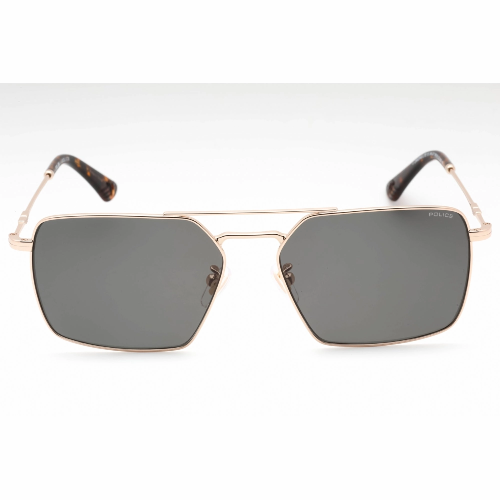 Police Men's Sunglasses - Shiny Rose Gold Metal Aviator Full Rim Frame | SPLL07 0300