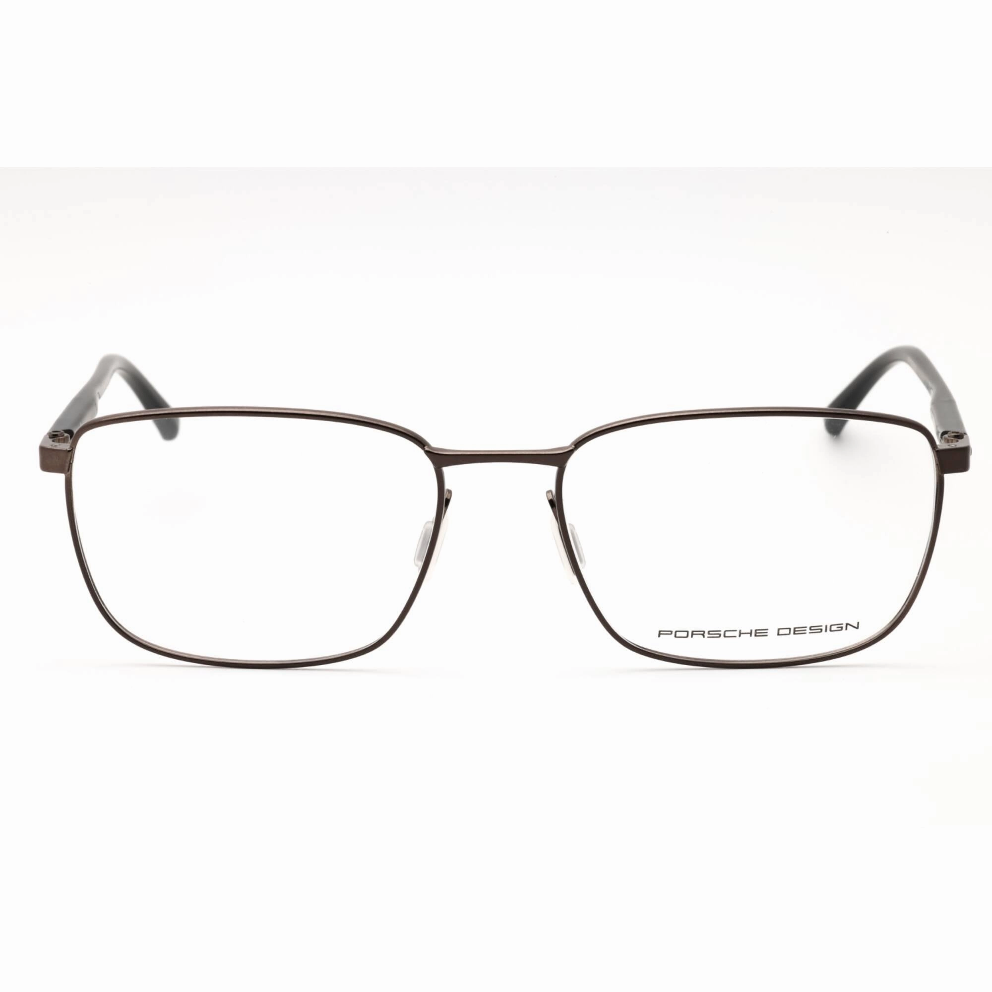 Porsche Men's Eyeglasses - Brown Metal Rectangular Shape Full Rim Frame | P8368 C