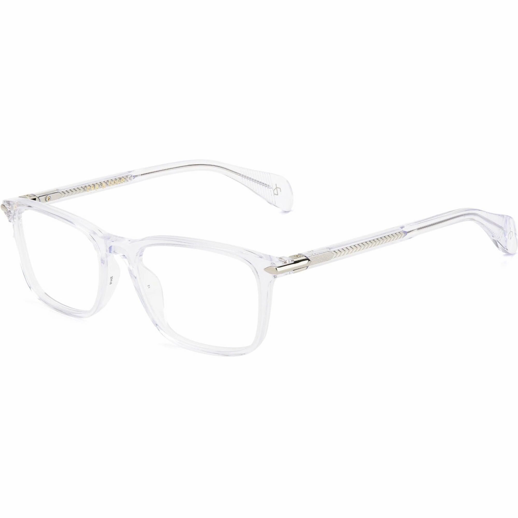 Rag and Bone Men's Eyeglasses - Crystal Plastic Full Rim Rectangular | RNB7016 0900