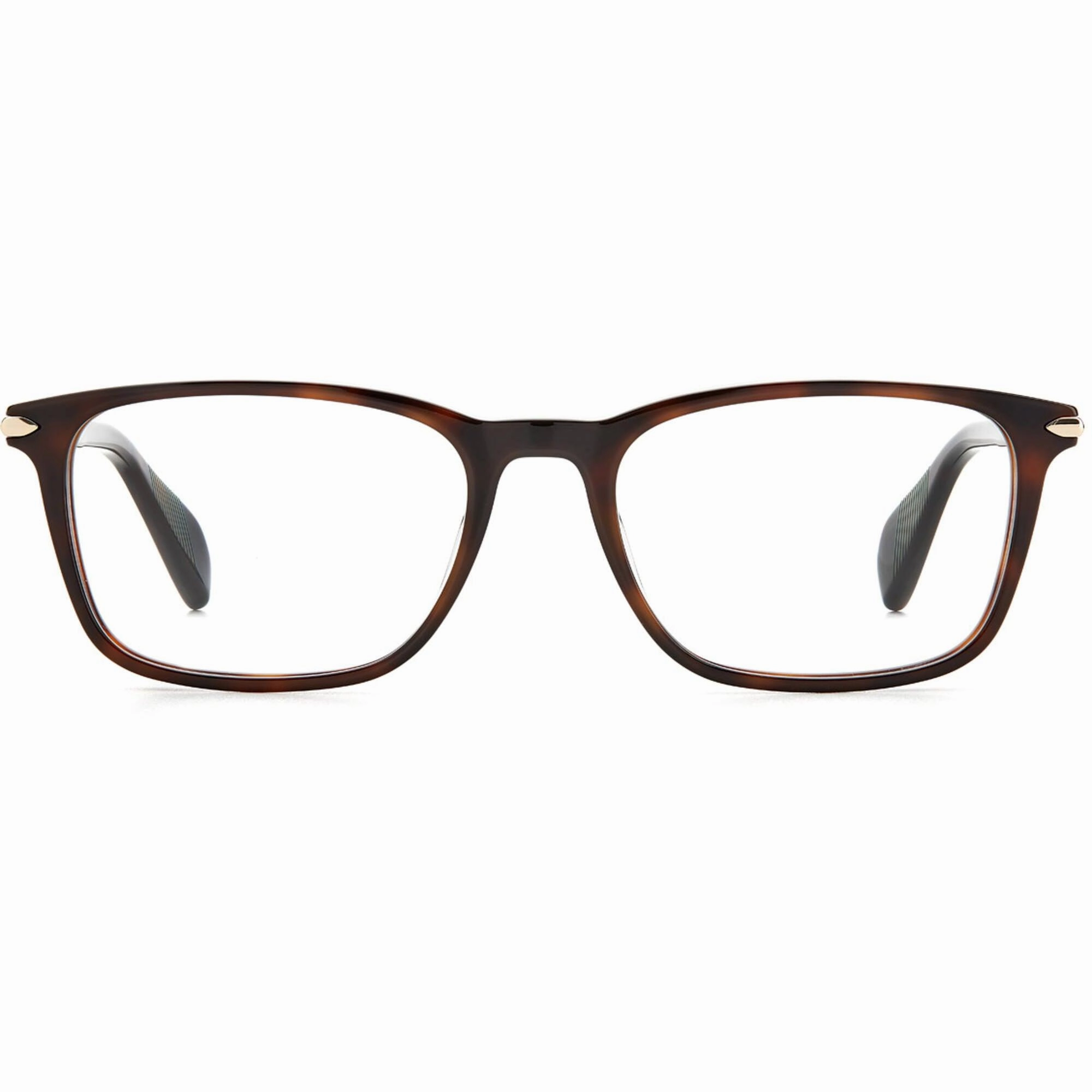 Rag and Bone Men's Eyeglasses - Havana Acetate Full Rim Rectangular | RNB7016 0086