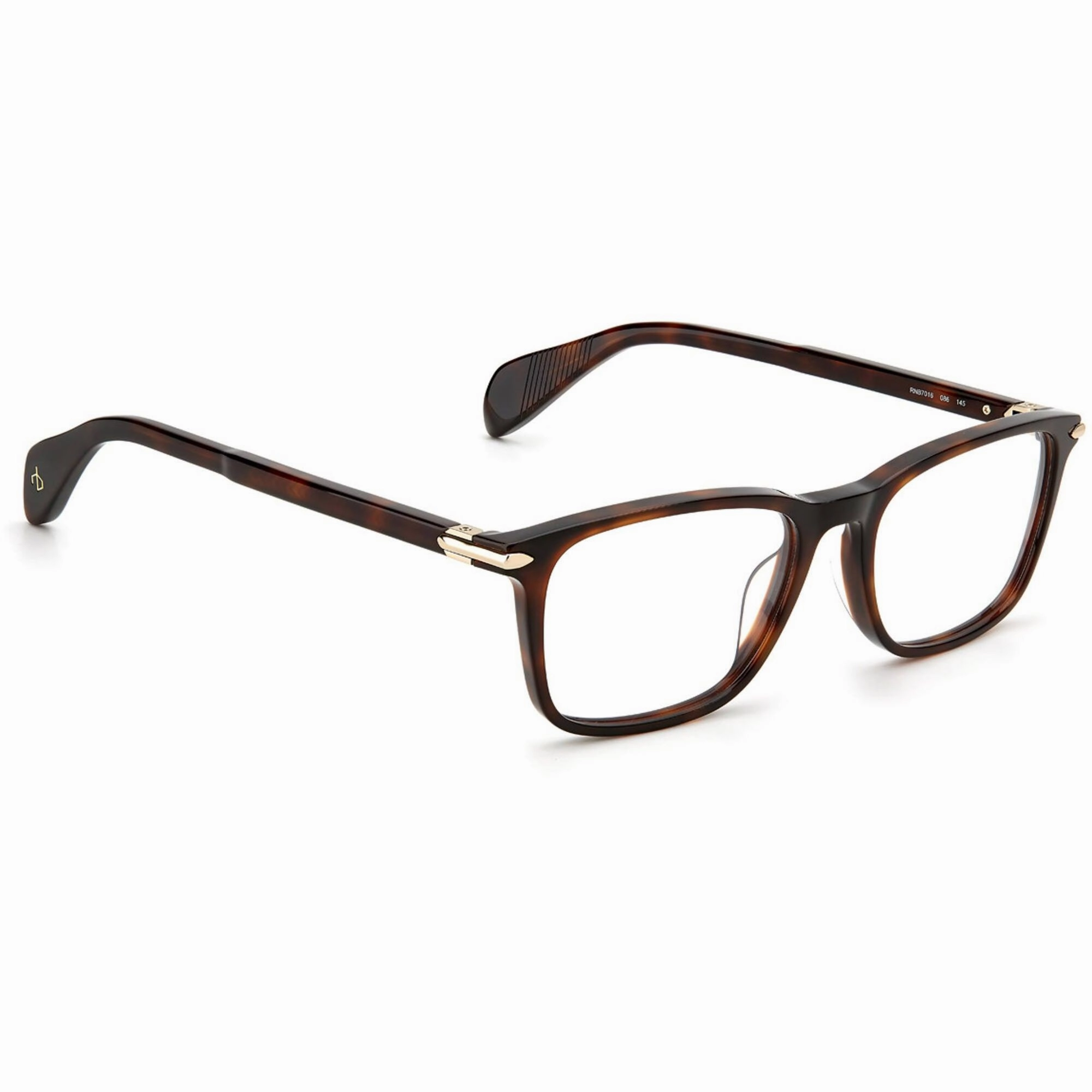 Rag and Bone Men's Eyeglasses - Havana Acetate Full Rim Rectangular | RNB7016 0086