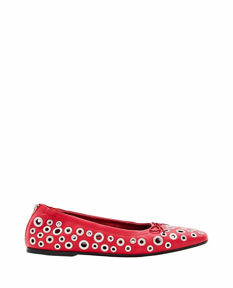 Red Leather Amy Ballet Flats