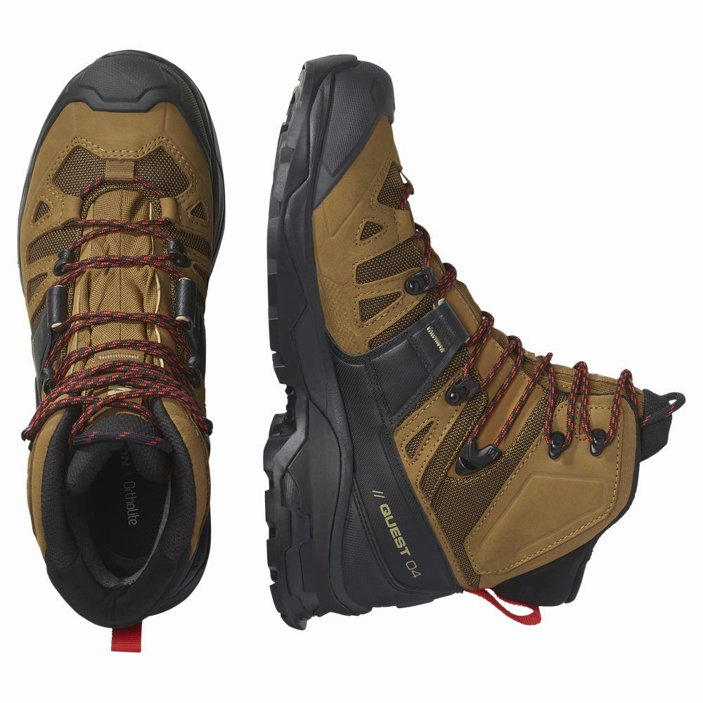 Salomon L47156407 Men's Quest 4D Mid GTX 4 Hiking Boots, 10.5M Rubber/Black